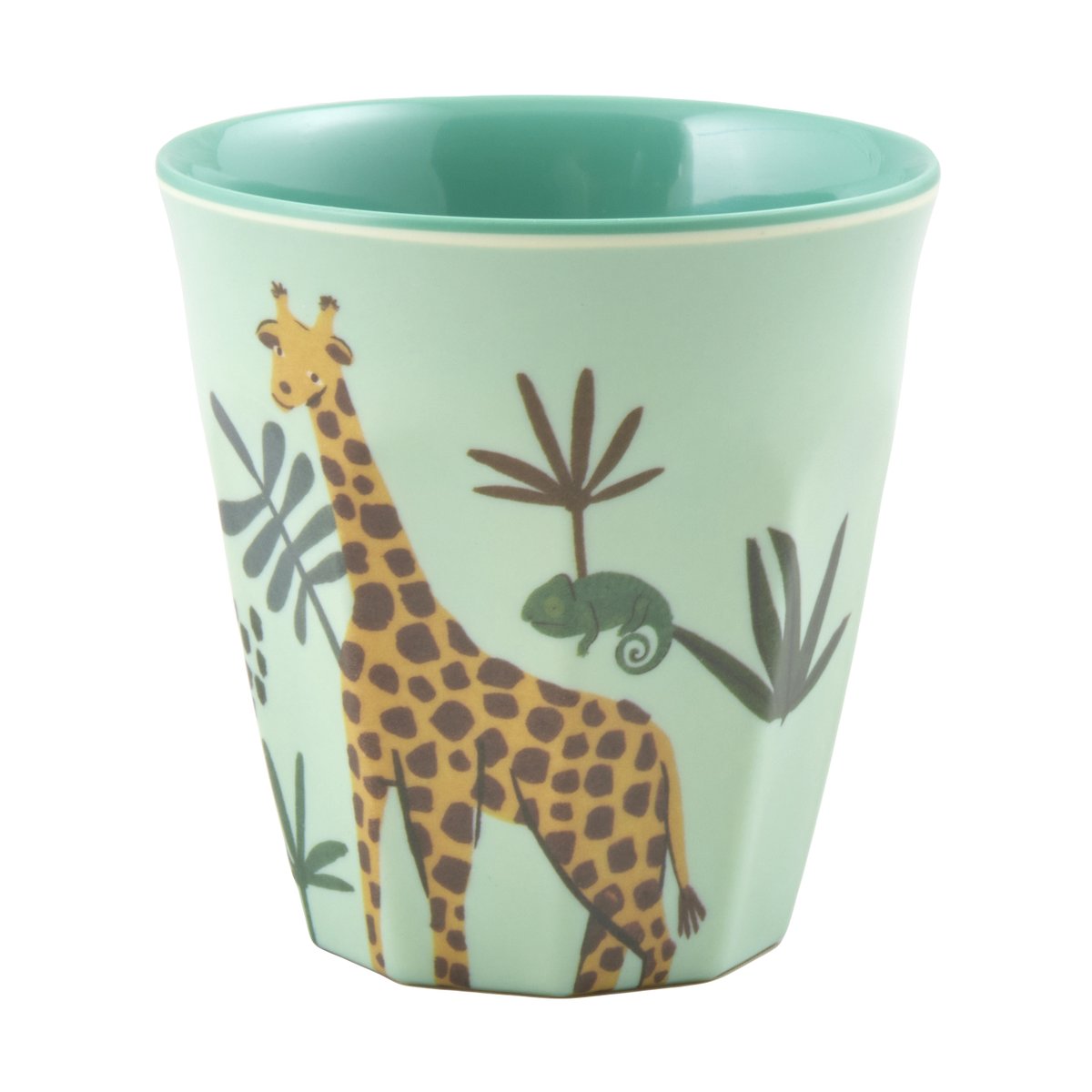 RICE Rice children"s cup melamine Blue Jungle Animal