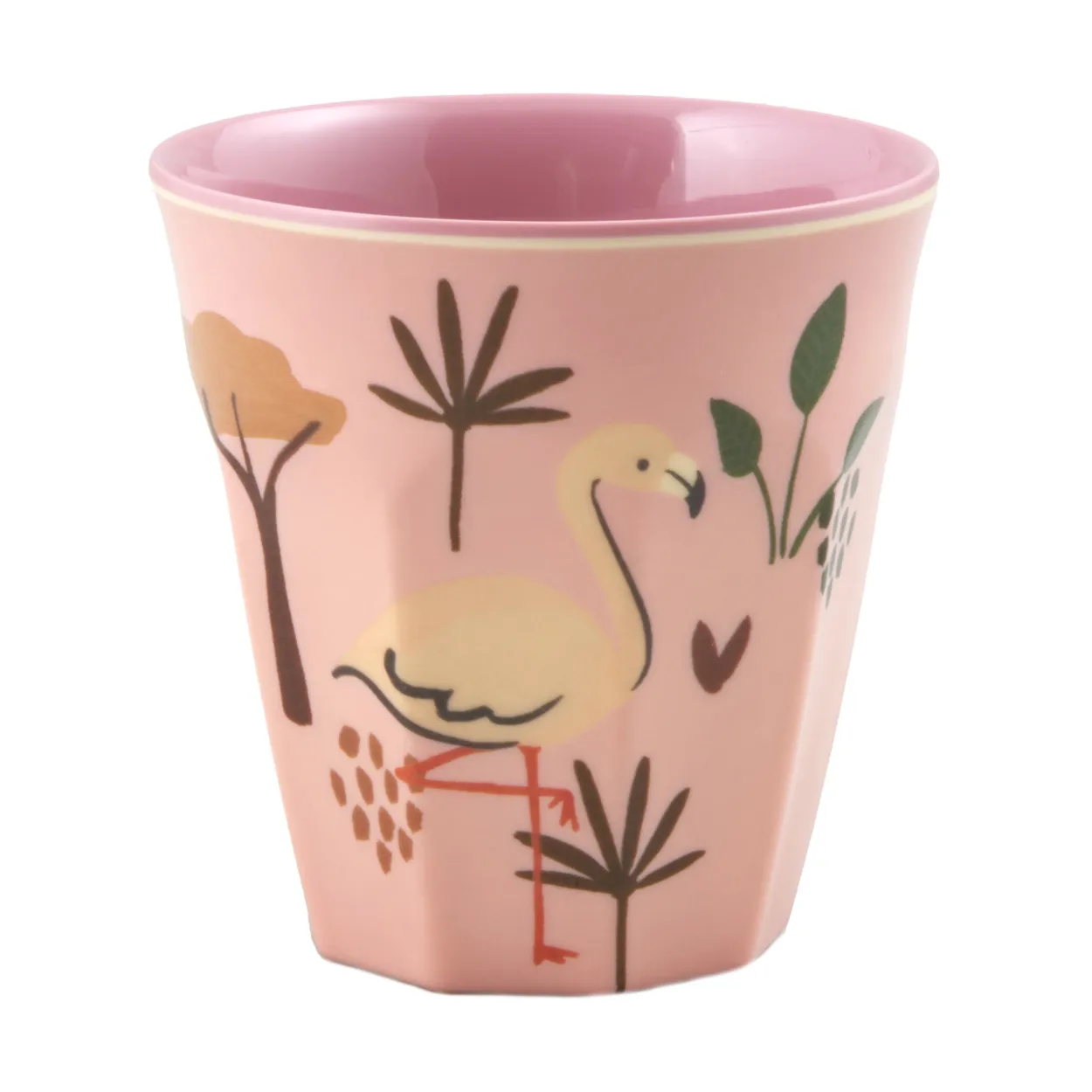 Rice children's cup melamine Pink Jungle Animal | Scandinavian Design | Children's tableware | Pink