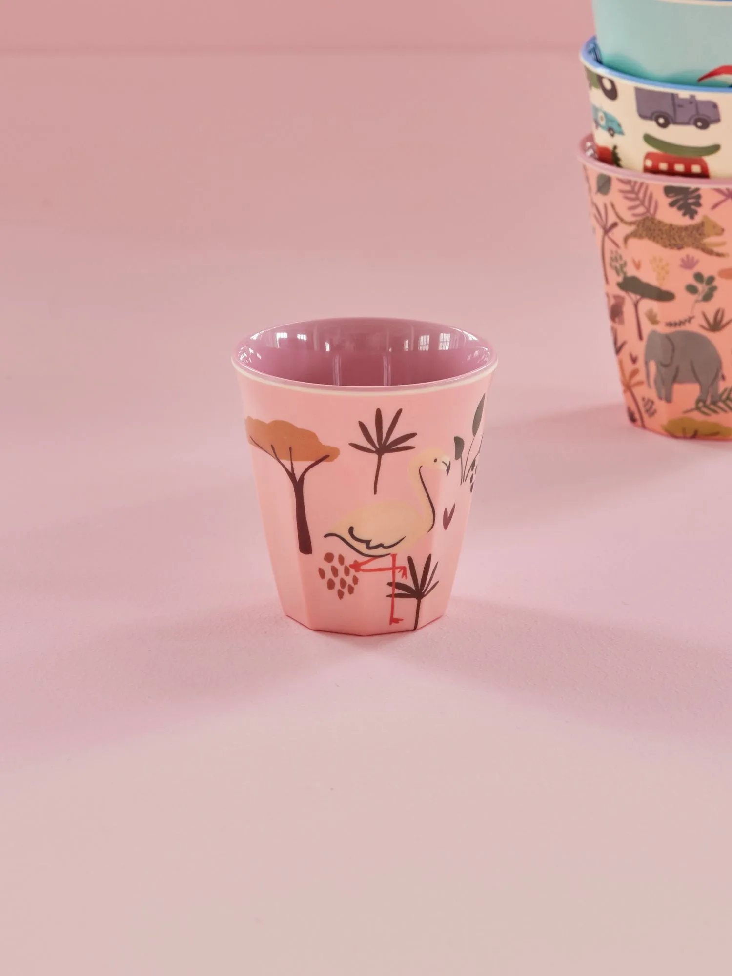 Rice children's cup melamine, Pink Jungle Animal RICE