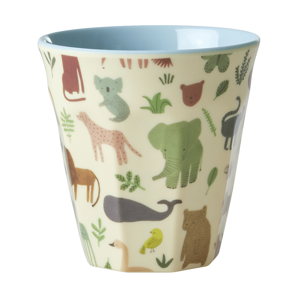 RICE Rice children"s cup melamine Sweet Jungle Print-Soft blue