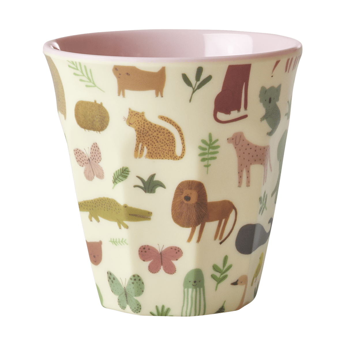 RICE Rice children"s cup melamine Sweet Jungle Print-Soft Pink