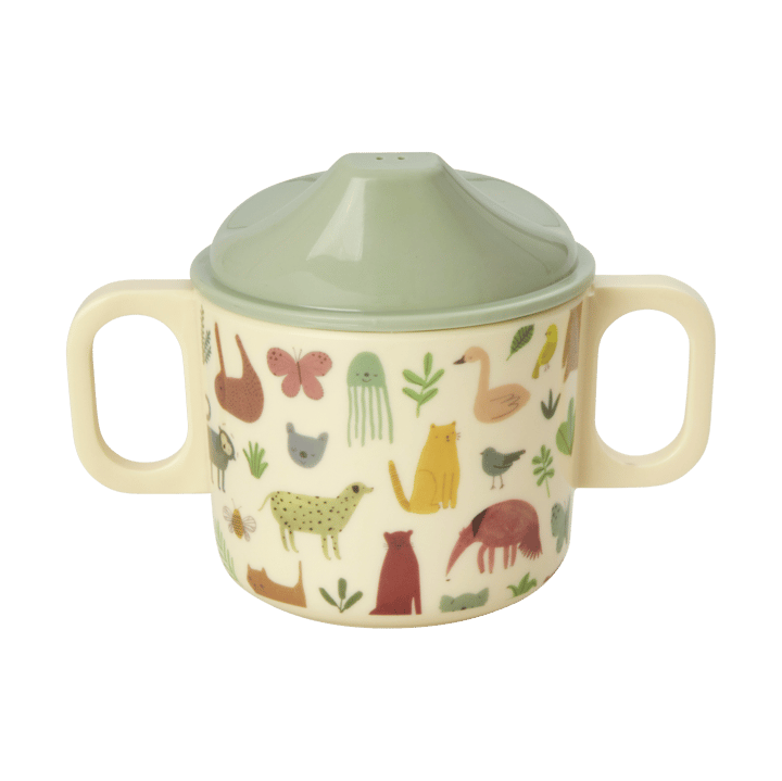 Rice children's mug with two handles 20 cl - Sweet Jungle Print-Cream - RICE