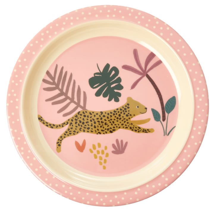 Rice children's plate Jungle animals - pink-multi - RICE
