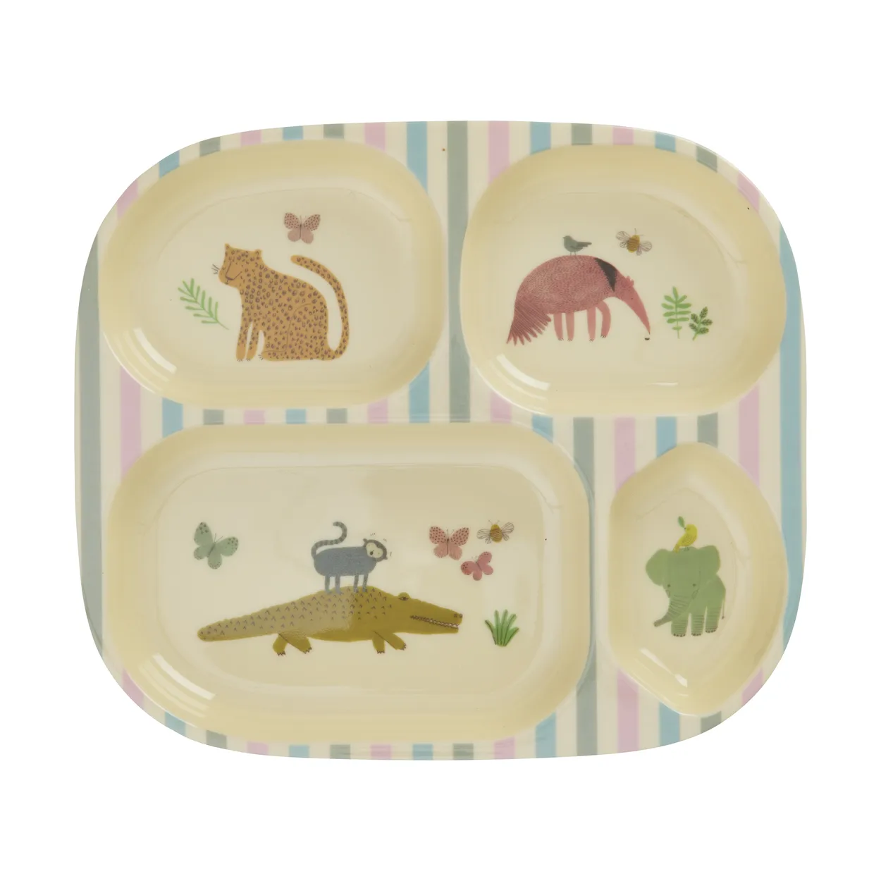 Rice children's plate melamine 4 compartments Sweet Jungle Print