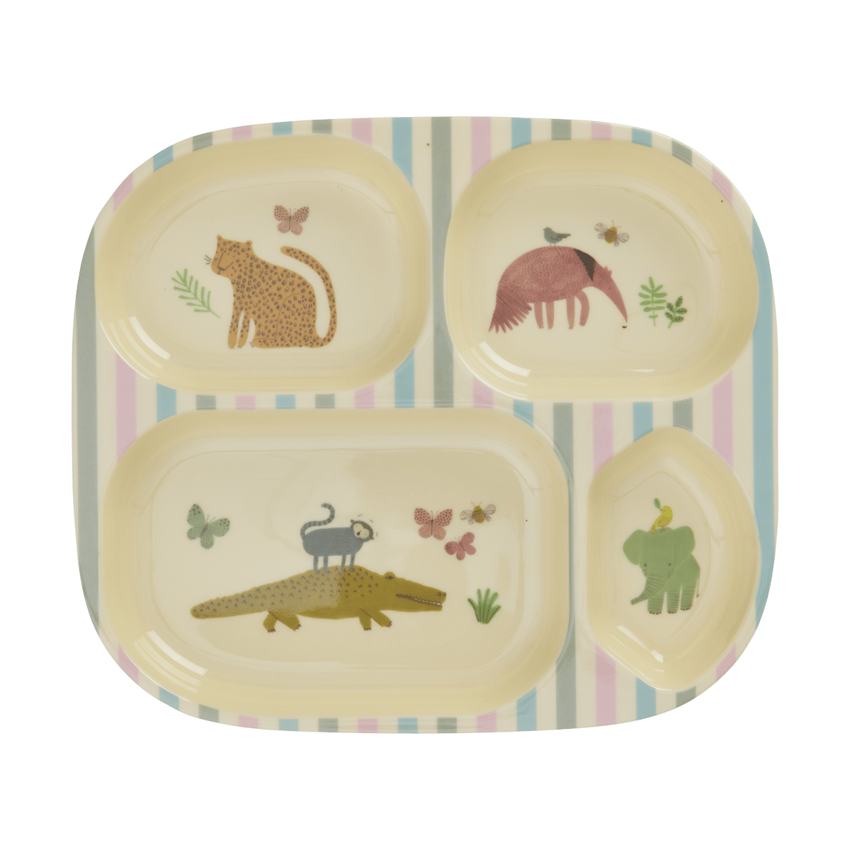 Rice children's plate melamine 4 compartments Sweet Jungle Print