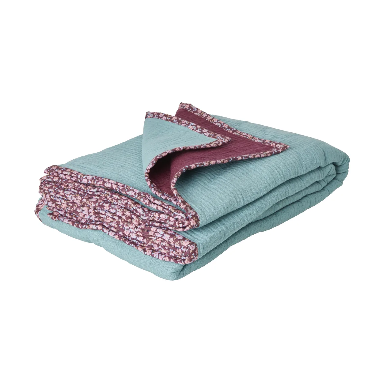 Rice cotton blanket 140x200 cm Multi | Scandinavian Design | Cotton blankets & throws | Blue