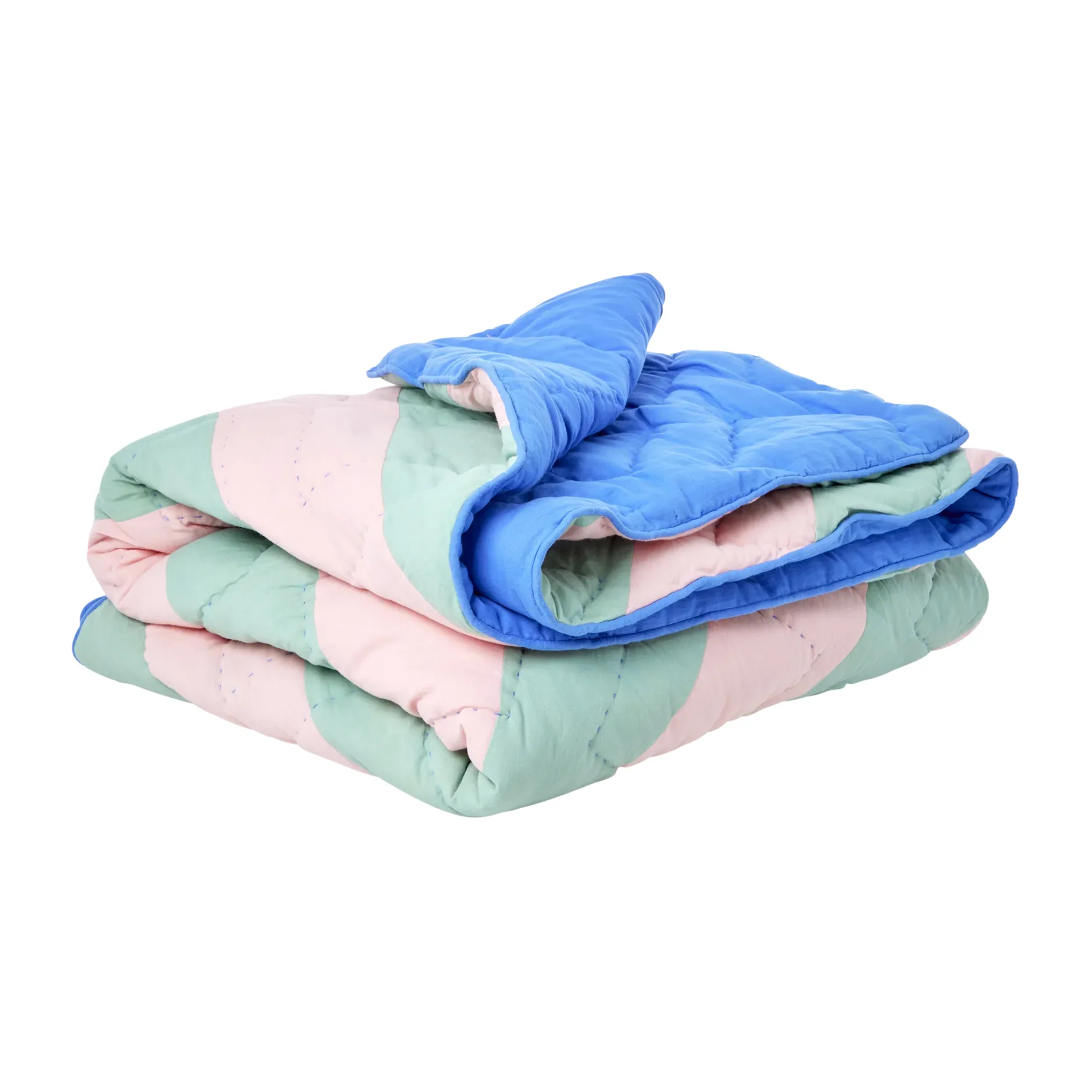 Rice cotton throw striped 140x200 cm, Pink-green-blue RICE