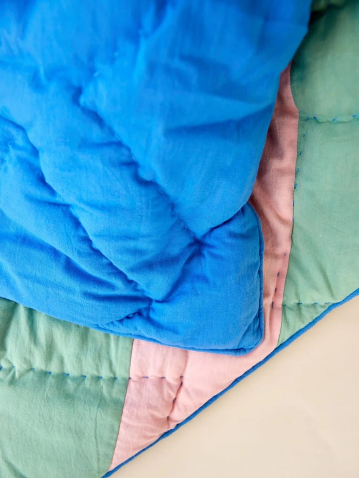 Rice cotton throw striped 140x200 cm, Pink-green-blue RICE
