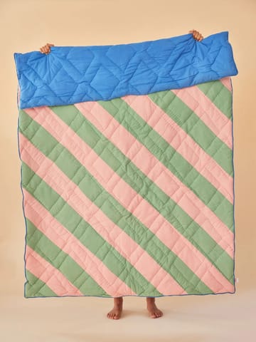 Rice cotton throw striped 140x200 cm - Pink-green-blue - RICE