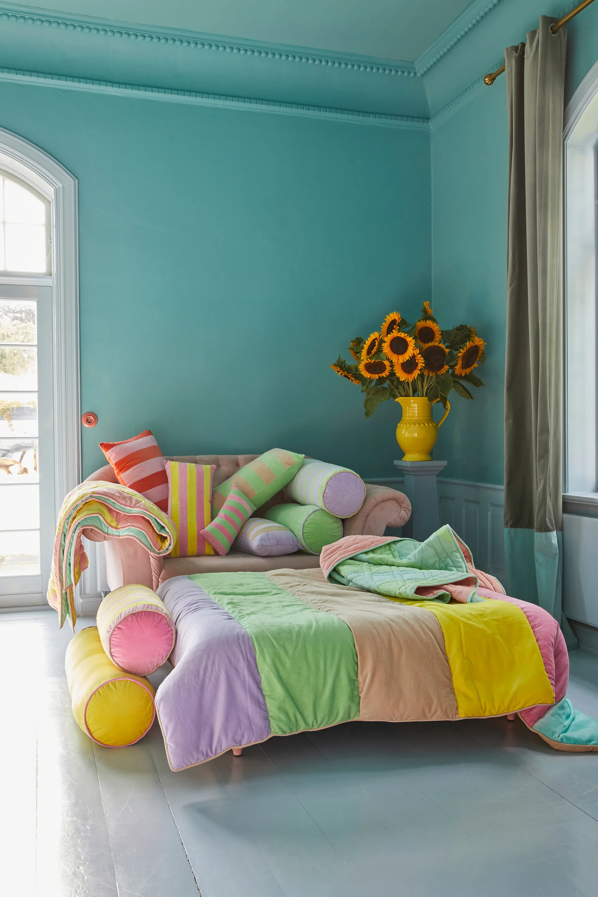 Rice cushion 40x80 cm, Neon green-beige RICE