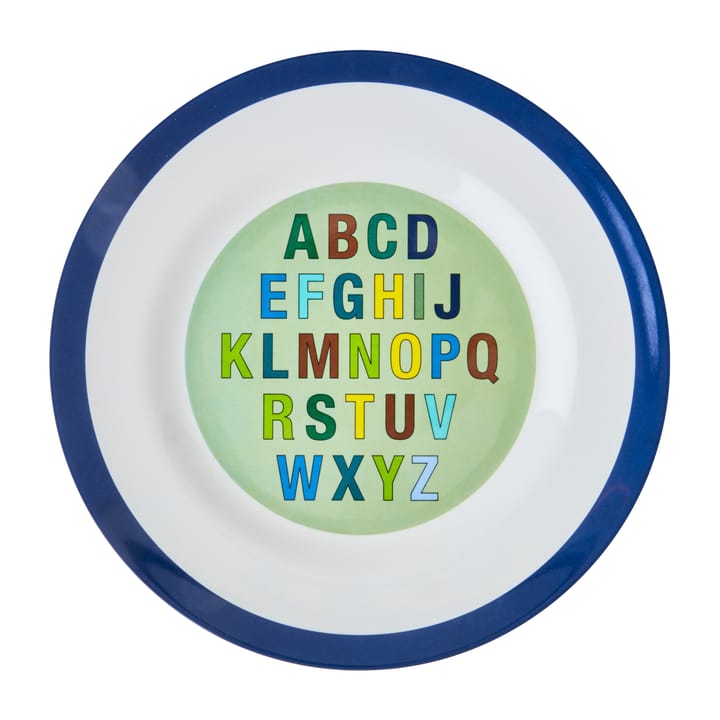 Rice dinner plate melamine 25 cm - Alphabet-dark blue - RICE