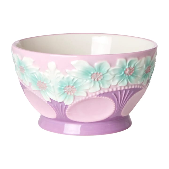 Rice Embossed Flower ceramic bowl Ø14.5 cm - Lavender - RICE