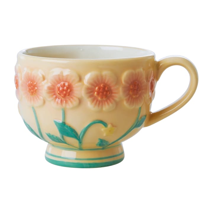 Rice Embossed Flower ceramic mug 30 cl - Creme - RICE