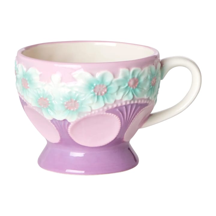 Rice Embossed Flower ceramic mug 30 cl - Lavender - RICE