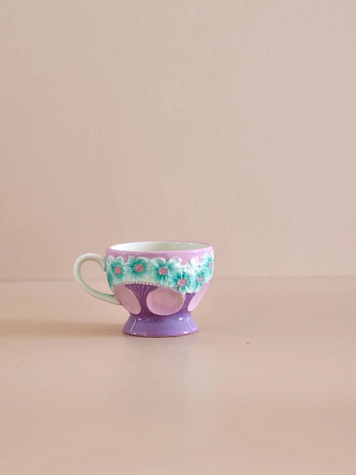 Rice Embossed Flower ceramic mug 30 cl - Lavender - RICE