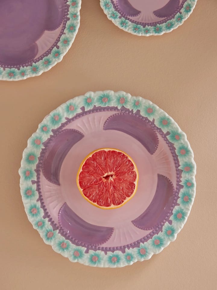Rice Embossed Flower ceramic plate Ø25.5 cm, Lavender RICE