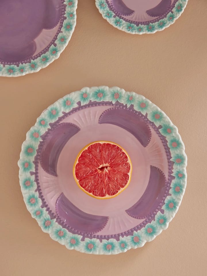 Rice Embossed Flower ceramic plate Ø25.5 cm - Lavender - RICE