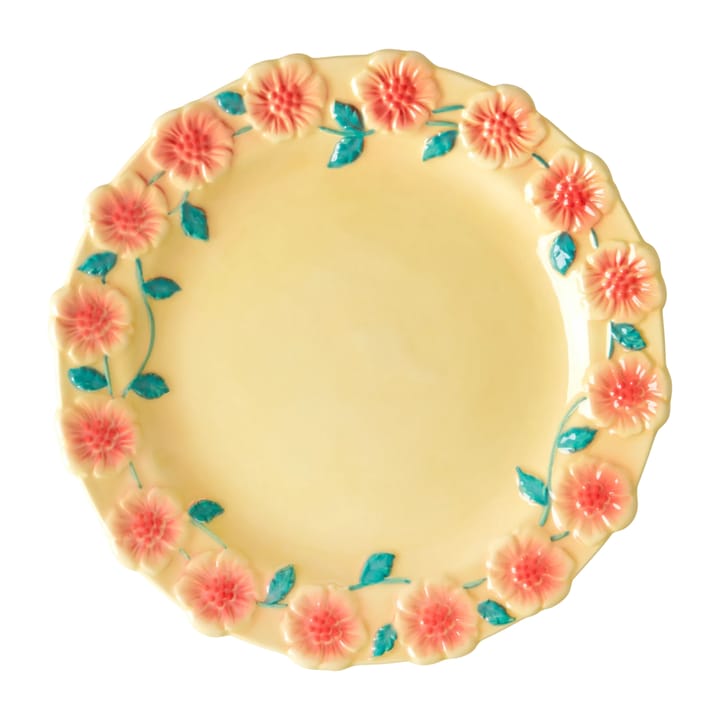 Rice Embossed Flower small plate Ø20 cm - Creme - RICE