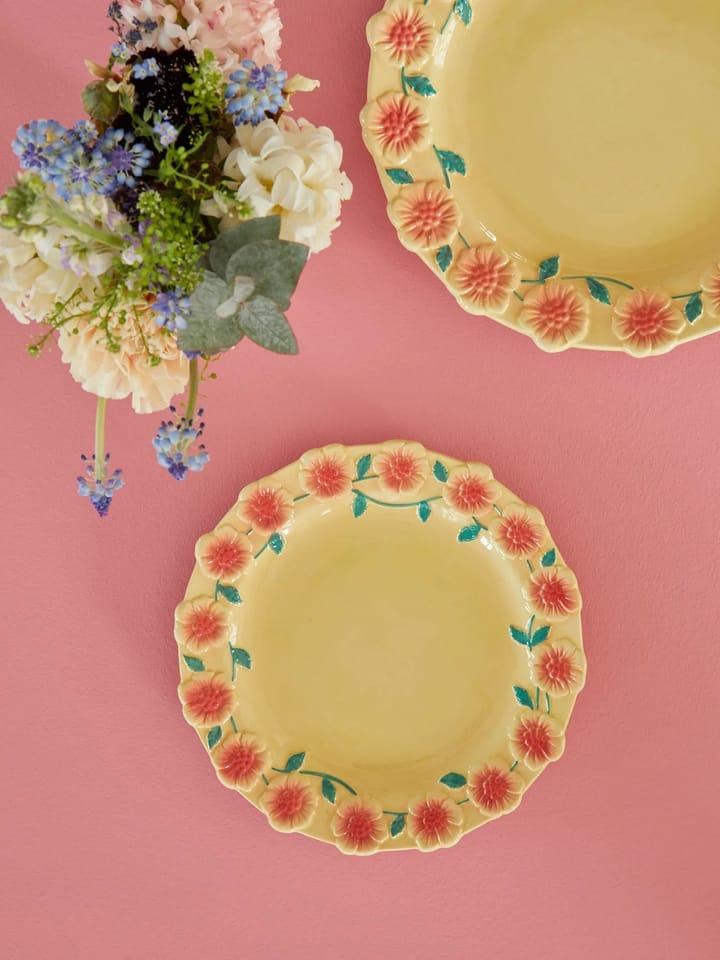Rice Embossed Flower small plate Ø20 cm, Creme RICE