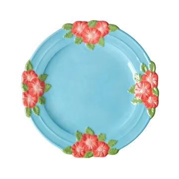 Rice Embossed Flower small plate Ø20 cm - Mint - RICE