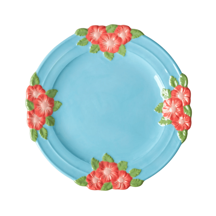 Rice Embossed Flower small plate Ø20 cm - Mint - RICE