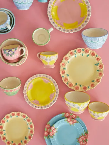 Rice Embossed Flower small plate Ø20 cm - Mint - RICE