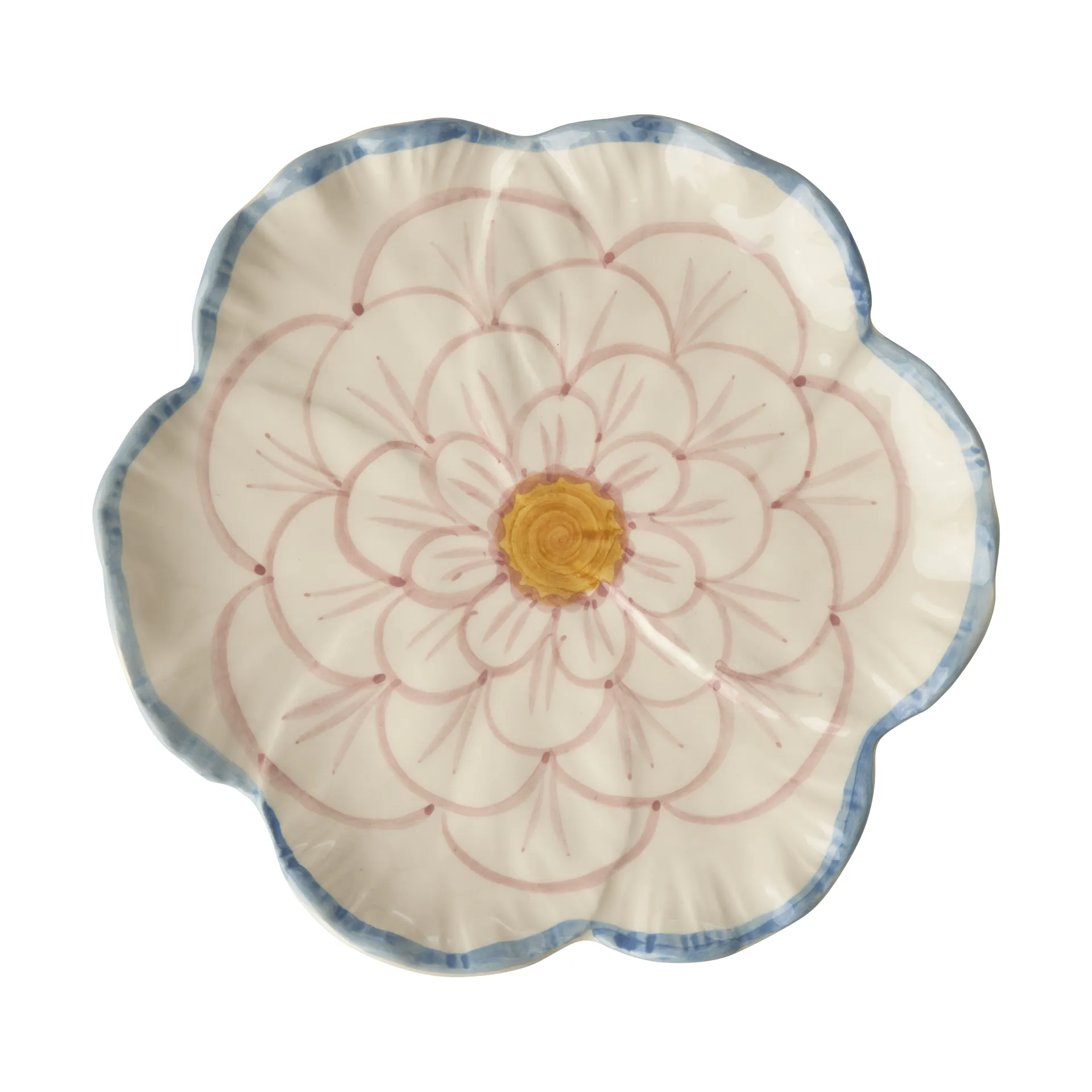 Rice Flower plate Ø19.5 cm, Blue border RICE