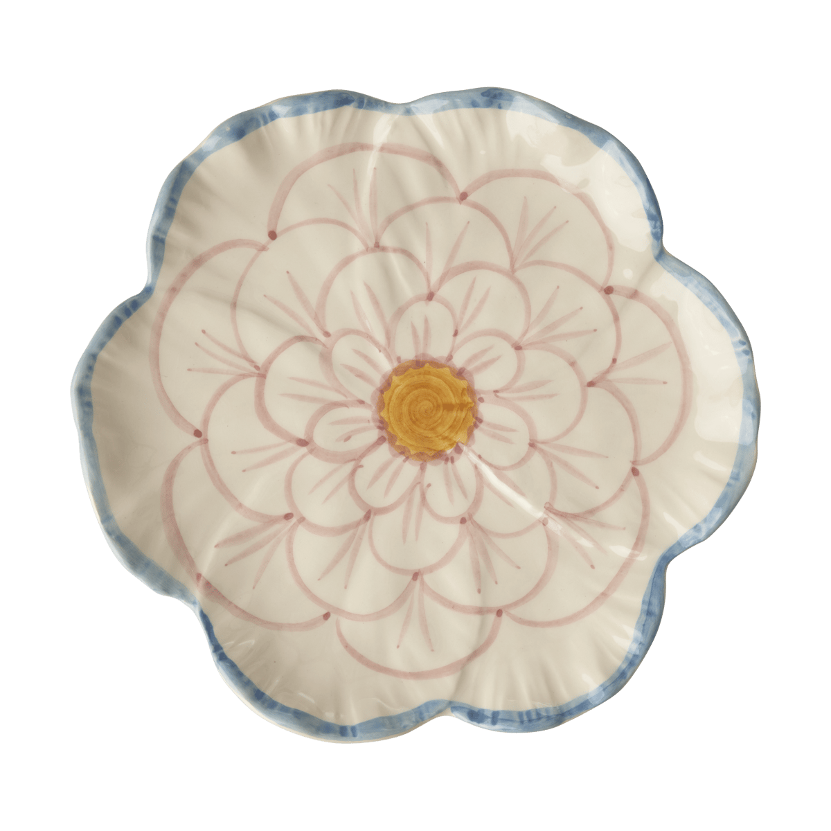 Rice Flower plate o19.5 cm Blue border | Scandinavian Design | Dinner plates | Blue