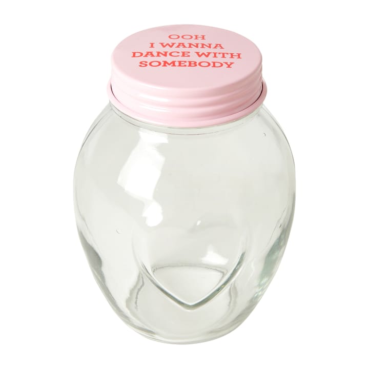 Rice glass jar with lid large 1.8 liter - Pink - RICE