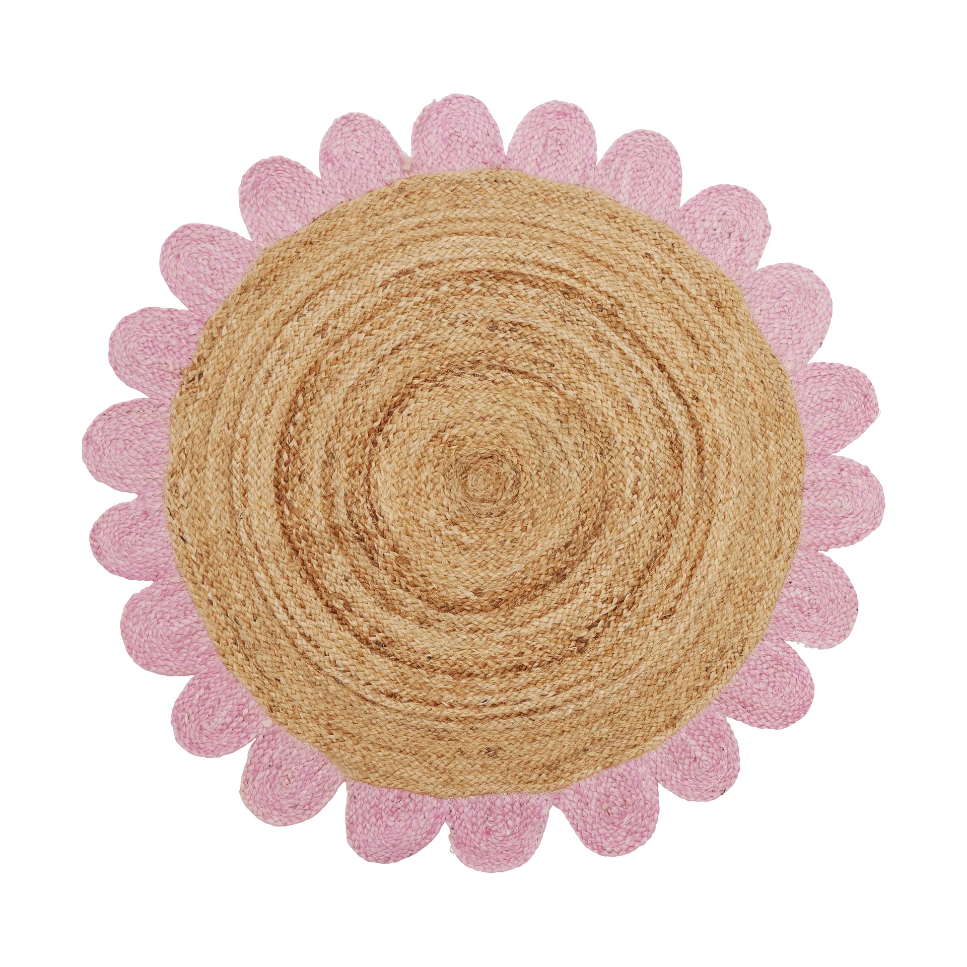 Rice jute rug Ø120 cm, Pink RICE