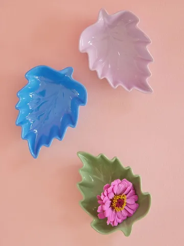 Rice Leaf serving bowl melamin 3 pieces - Green-blue-lavender - RICE