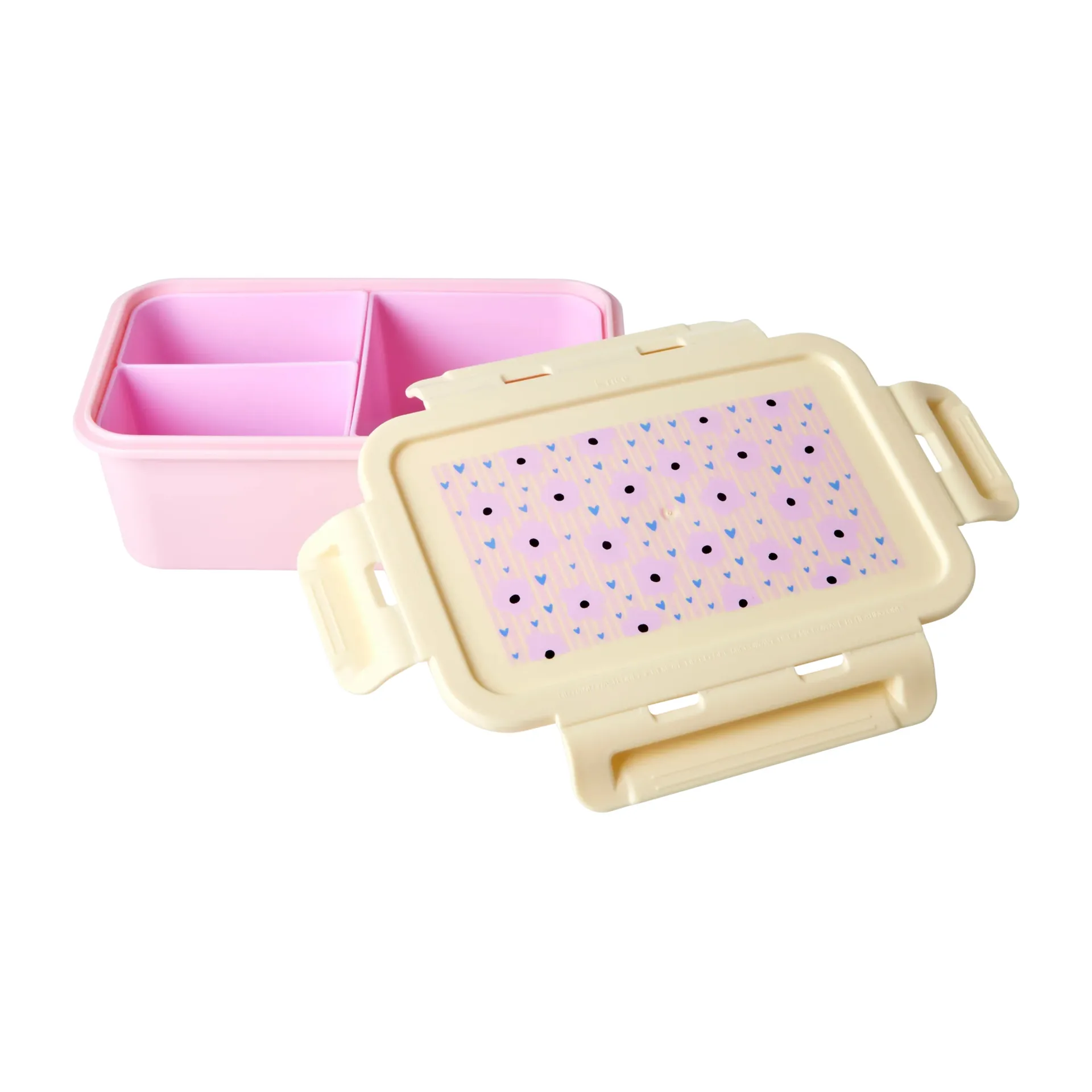 Rice lunch box with 3 compartments, Flowers-pink RICE