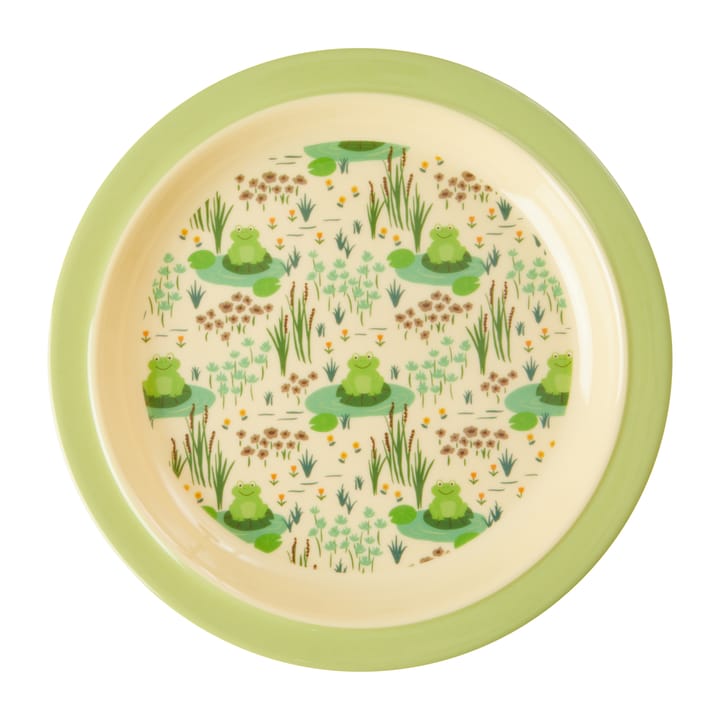Rice melamin children's plate Ø22 cm - Frog - RICE
