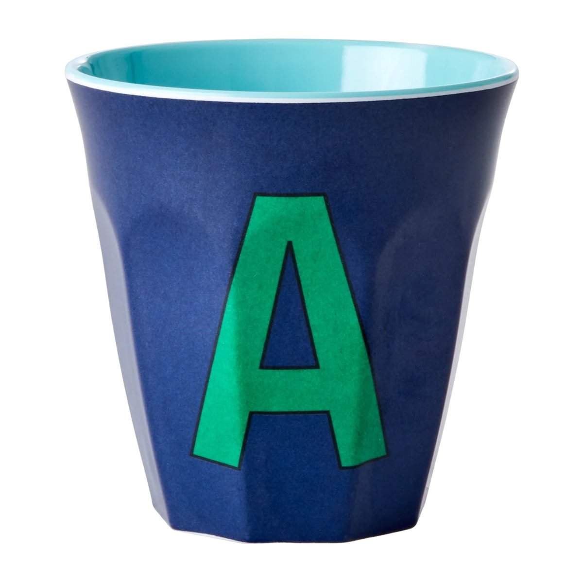 Rice melamin cup medium letter - A 30 cl Dark blue | Scandinavian Design | Coffee cups | Blue