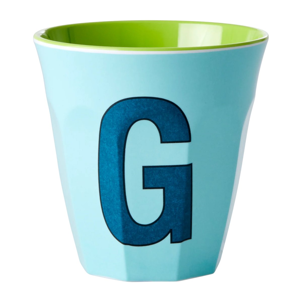 Rice melamin cup medium letter - G 30 cl Mint | Scandinavian Design | Coffee cups | Blue