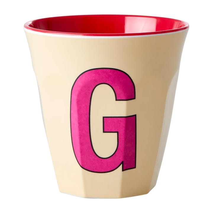 Rice melamin cup medium letter -  G 30 cl - Pastel yellow - RICE