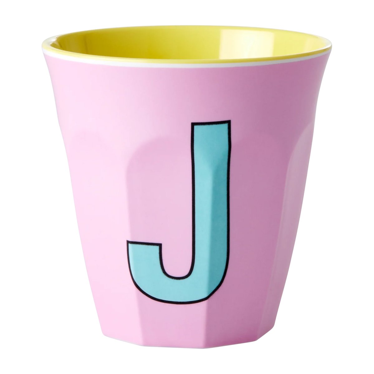 Rice melamin cup medium letter - J 30 cl Pink | Scandinavian Design | Coffee cups | Pink