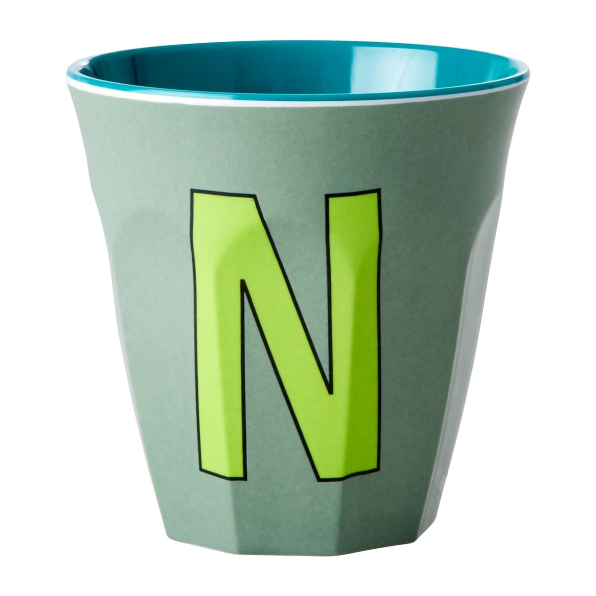 Rice melamin cup medium letter - N 30 cl Khaki | Scandinavian Design | Coffee cups | Blue