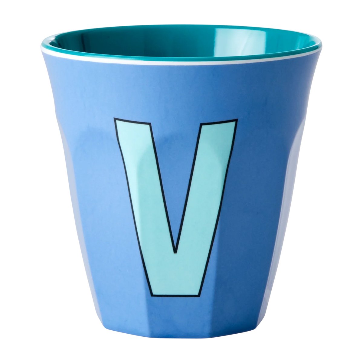 Rice melamin cup medium letter - V 30 cl New dusty blue
