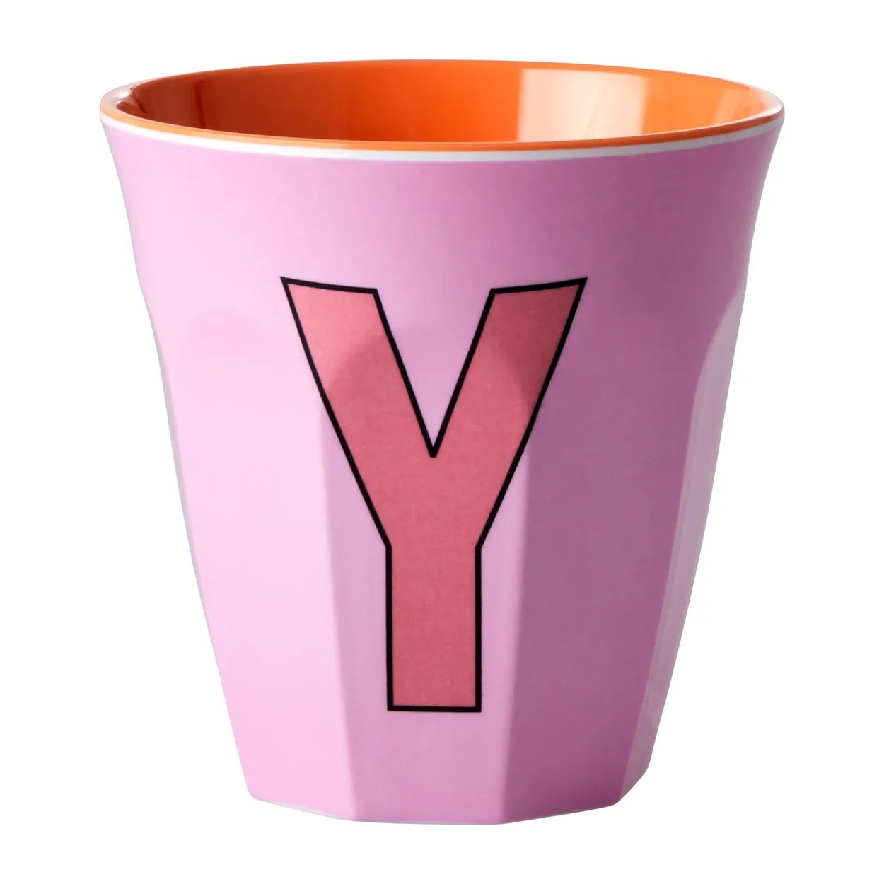 Rice melamin cup medium letter - Y 30 cl Pink | Scandinavian Design | Coffee cups | Pink