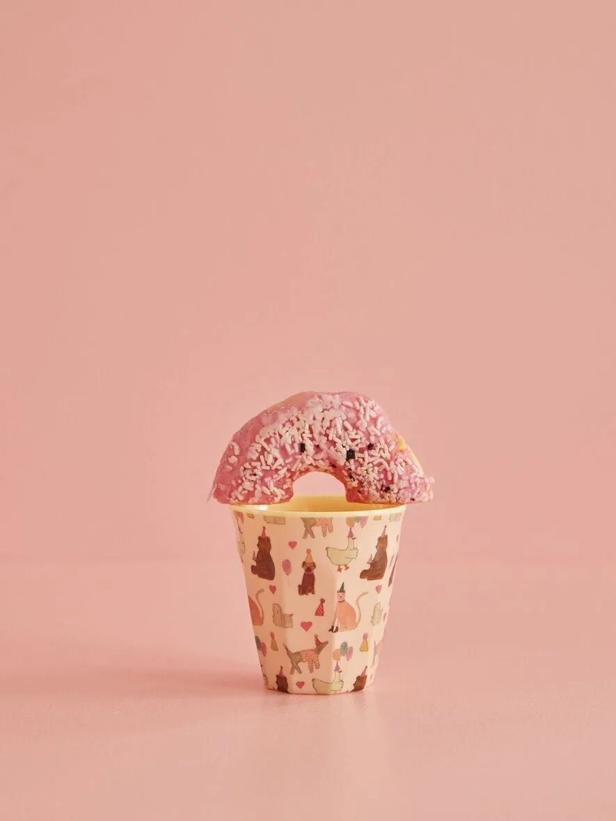 Rice melamin cup small 20 cl, Animal print-lavender RICE