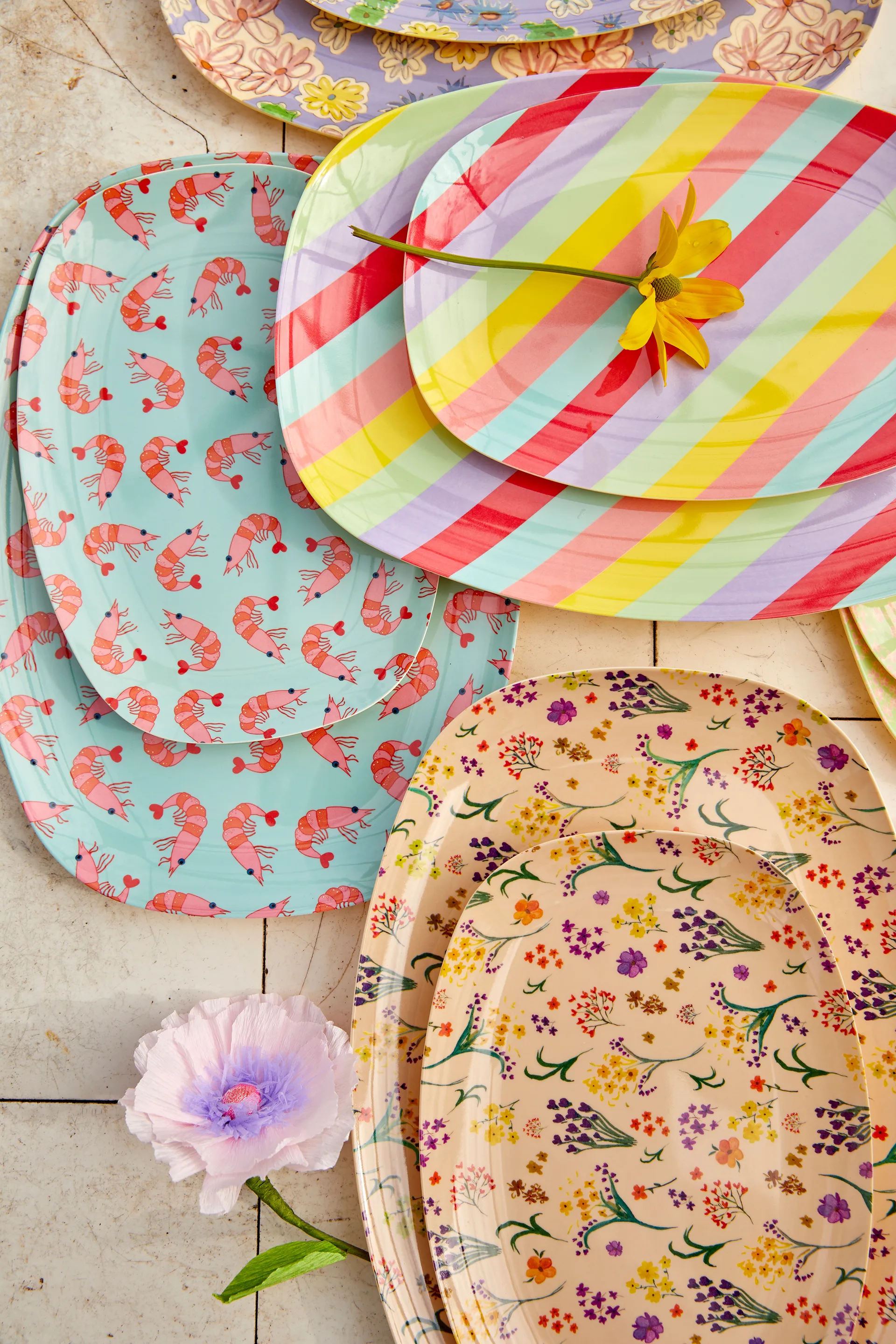 Rice melamin plate 16.5x23 cm, Wild flower RICE