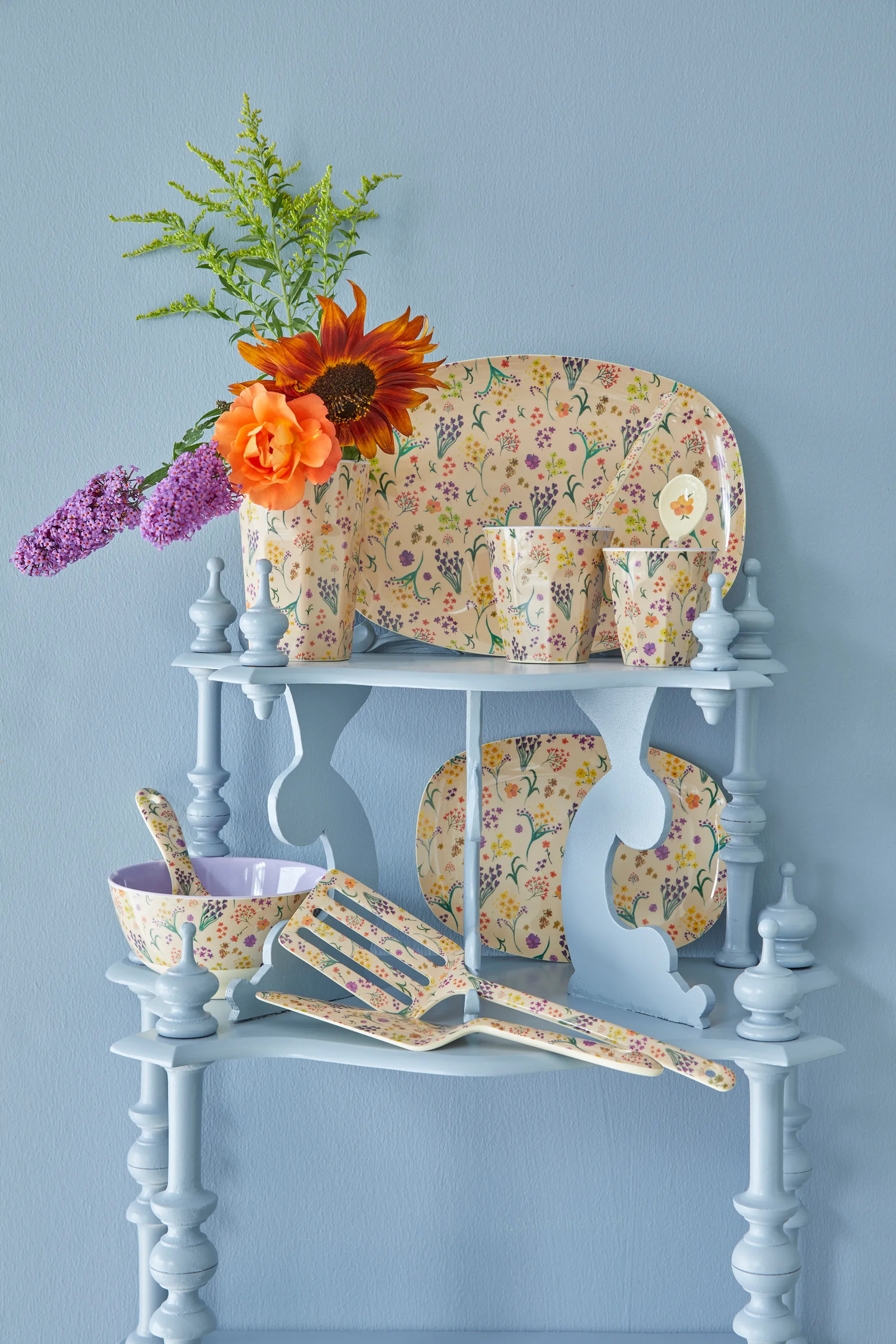 Rice melamin plate 16.5x23 cm, Wild flower RICE