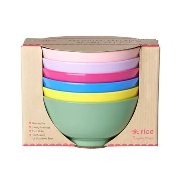 Rice melamine bowl medium Ø15 cm 6 pieces - Multicolor - RICE