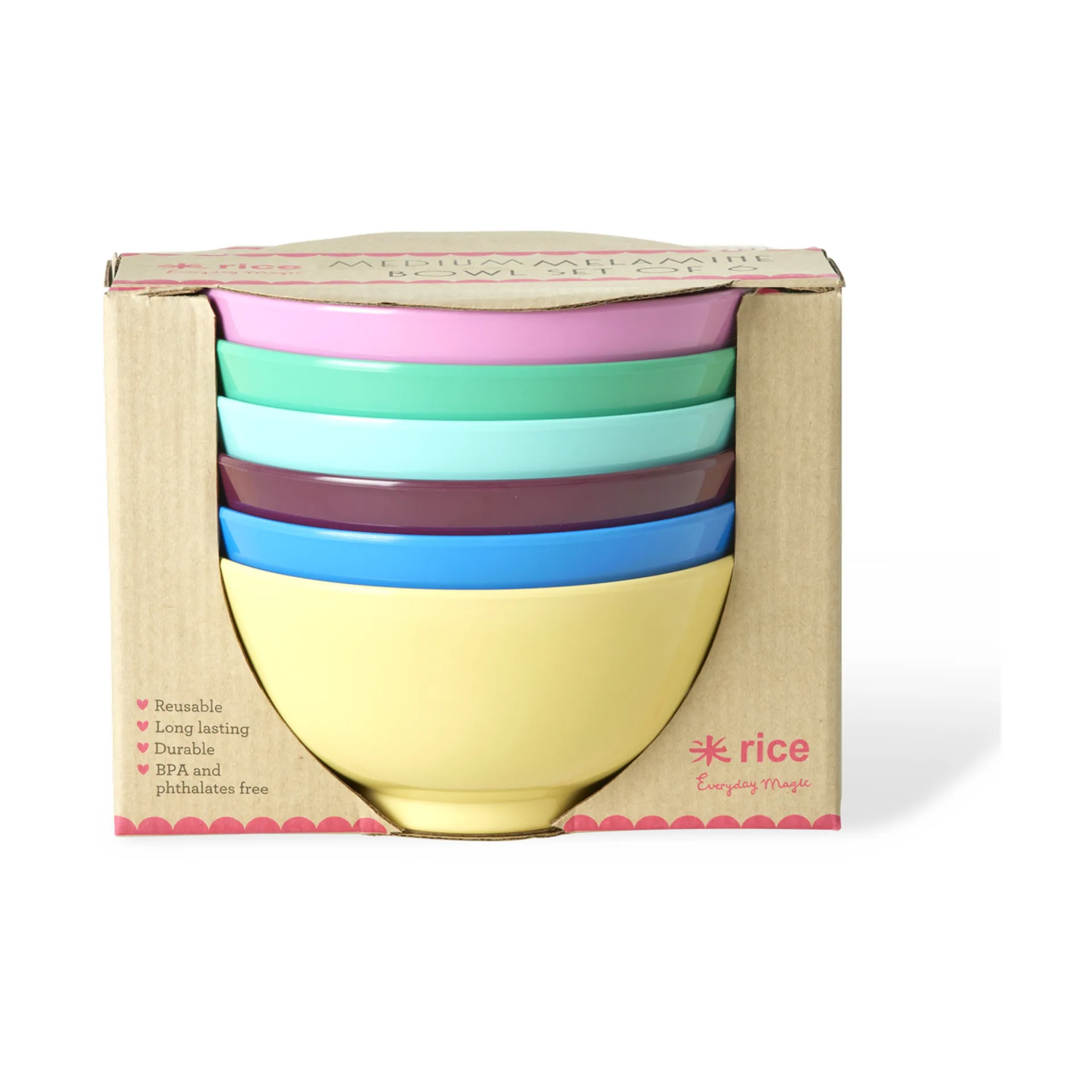 Rice melamine bowl medium 70 cl 6-pack, Show youre true colors RICE