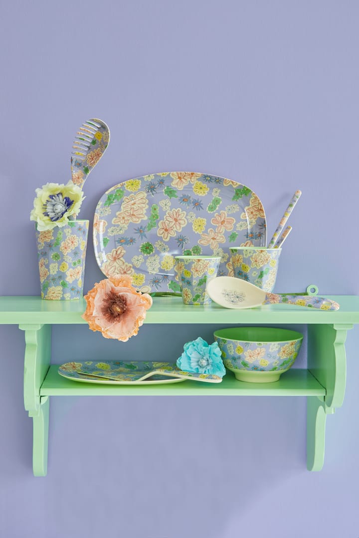 Rice melamine bowl medium, Flower painting RICE
