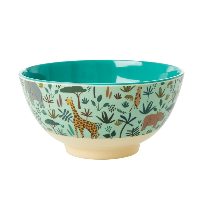Rice melamine bowl medium - green-jungle animals - RICE