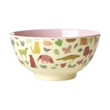 Rice melamine bowl medium - Sweet Jungle Print-Soft Pink - RICE