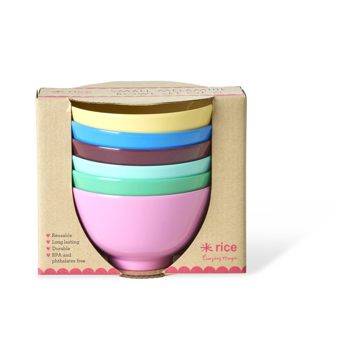 Rice melamine bowl small 30 cl 6-pack Show your true colours.