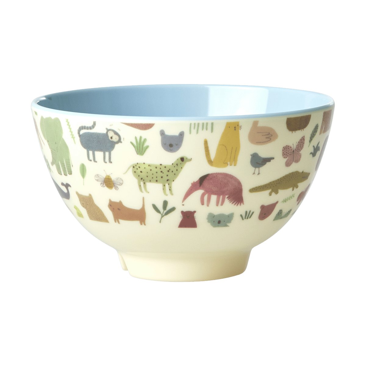 Rice melamine bowl small Sweet Jungle Print-Soft blue